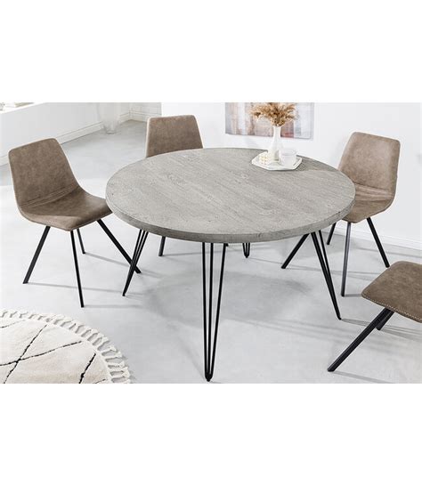 Invicta Interior Ronde Eettafel SCORPION 80cm Grijs Mango Massief Hout