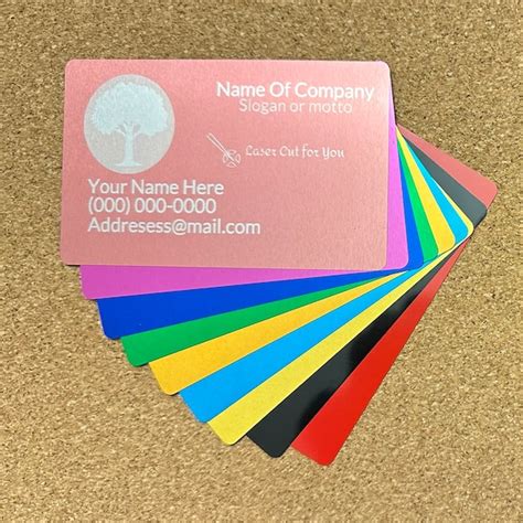 Laser Engraved Anodized Business Cards Etsy