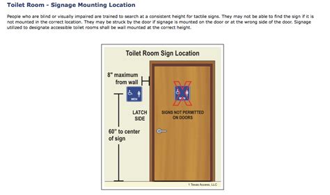 Ada Bathroom Sign Height Requirements Ada Braille Signs You Can