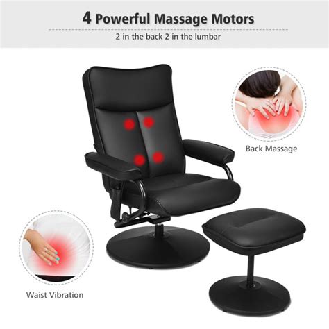 Electric Massage Recliner Chair With Ottoman And Remote Control Costway