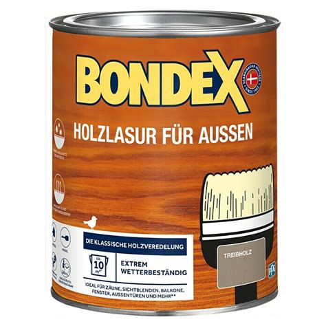 Bondex Holzlasur F R Au En Treibholz Seidenmatt Ml