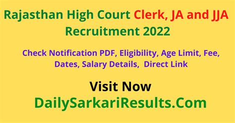 Rajasthan High Court Result Out Clerk Ja And Jja Vacancy