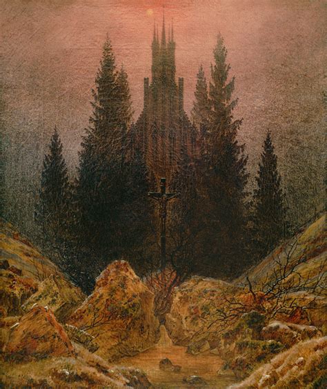 Cruz y Catedral en las montañas Caspar David Friedrich