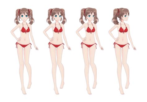 Beautiful Anime Manga Girl In Bikini Sexy Cartoon Portrait Png And