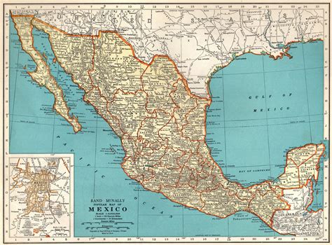 1939 Vintage Mexico Map Antique Atlas Map Of Mexico Gallery Etsy Mexico Map Vintage Map