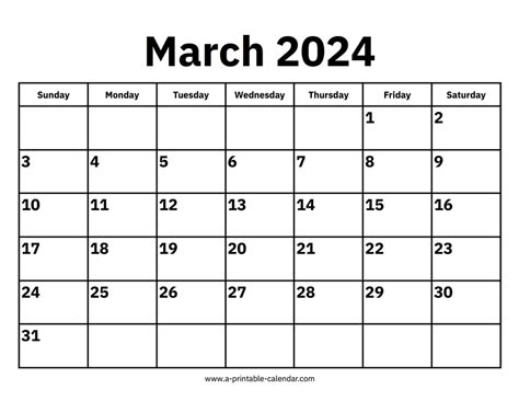 March 2024 Calendar Pdf A Printable Calendar