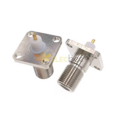 F Jack Female 4 Holes Flange Solder Panel Mount RF Connector 17 5 17 5