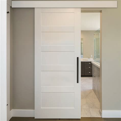 Shaker Panel Sliding Barn Door With 10 Different Panel Designs Contemporary Interior Doors