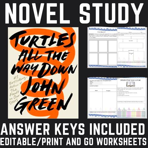 Turtles All The Way Down John Green Novel Study Teacher For Inclusion