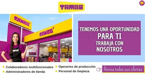 Trabajo TIENDAS TAMBO CompuEmpleo Net