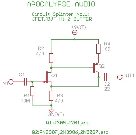 High Impedance Input JFET BJT Buffer Circuit Under Repository Circuits