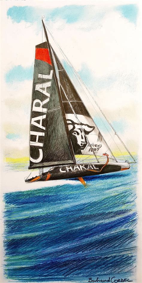 Vendée Globe 2020 Charal Portrait de bateau reproduction 40 x 20 cm