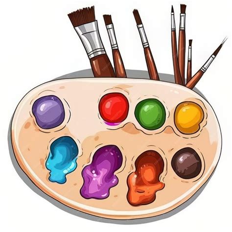 Premium Ai Image A Palette With A Palette Of Paint And Brushes