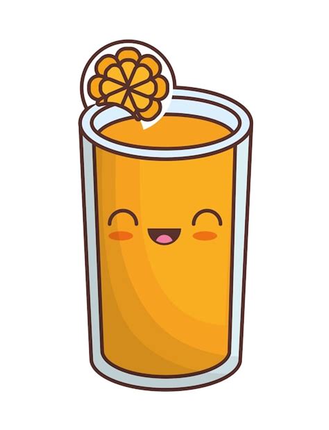 Imagen De Icono De Kawaii De Jugo De Naranja Vector Premium