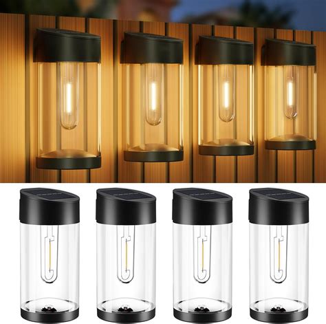 Btfarm Pack Of 4 Solar Wall Lights Outdoor IP65 Waterproof Solar Lights