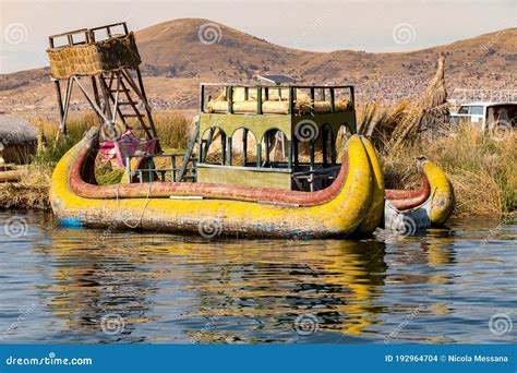 Totora Boat On The Titicaca Lake Peru Stock Photo Image Of America