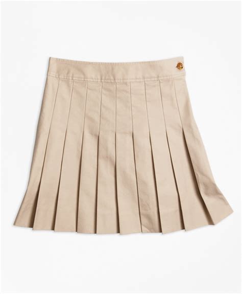 Girls Khaki Pleated Chino Skirt Brooks Brothers