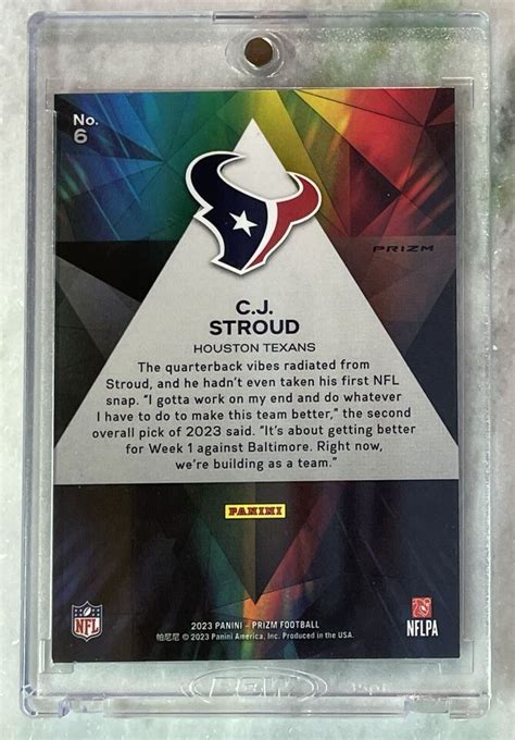 2023 Panini Prizm C J Stroud Green Cracked Ice Prizmatic Rookie Card