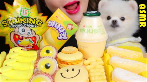 Asmr Yellow Dessert Marcaroons Ice Cream Rice Cake Marshmallow 노란색