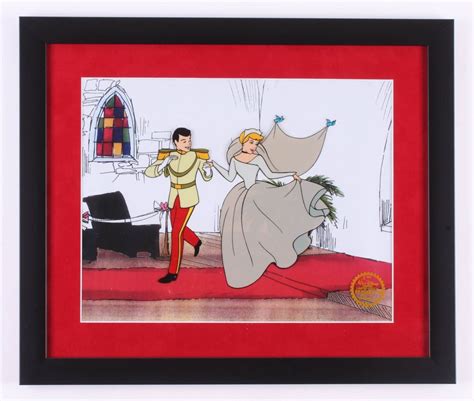 Walt Disneys Cinderella 16x19 Custom Framed Animation Serigraph Cel