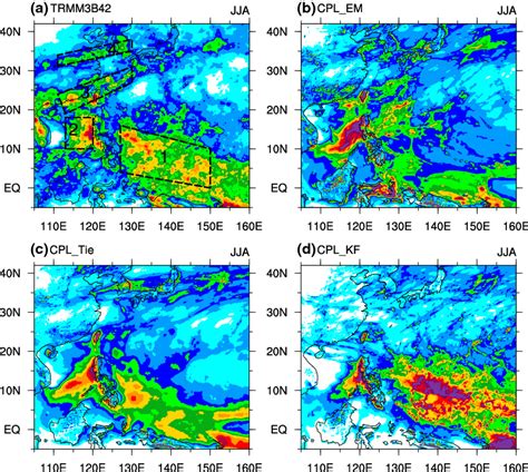 Spatial Distributions Of Precipitation Mm Day Averaged From June To