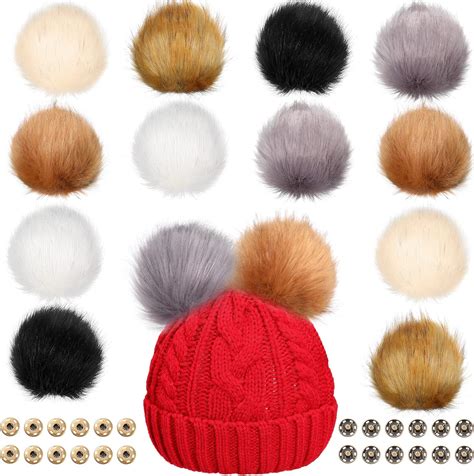 Amazon Pieces Inch Pom Pom Balls Faux Fur Pom Poms For Hats