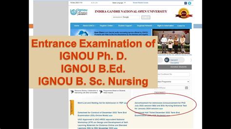 Ignou Bed Admission Ignou Phd Admission Ignou Bsc Nursing Admission