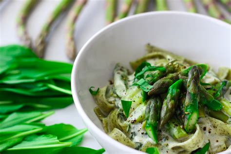 Rezept Cremige Spargel Bärlauch Pasta vegan CUTIEKULLA