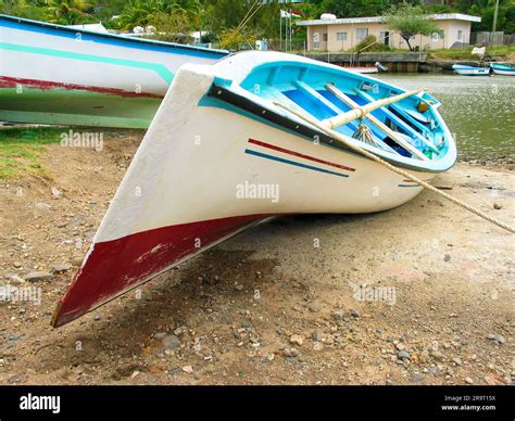 Authentic Local Fishing Boats In Rodrigues Mauritius And Rodrigues