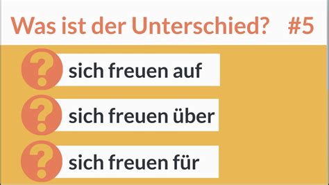 Unterschied sich freuen auf sich freuen über für Deutsch lernen