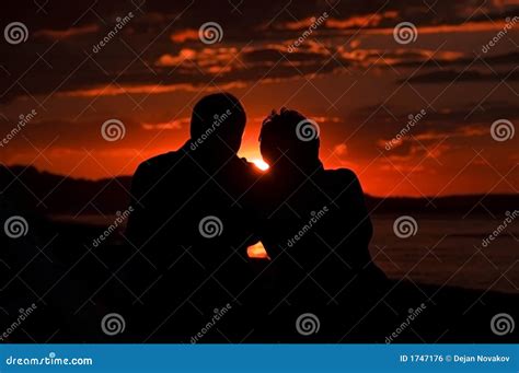 Sunset love couple stock photo. Image of reflection, story - 1747176