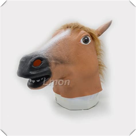 Halloween Party Cosplay Funny Animal Full Head Mask Rubber Horse Mask ...