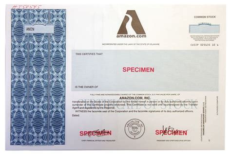 Inc 1996 Specimen Stock Certificate