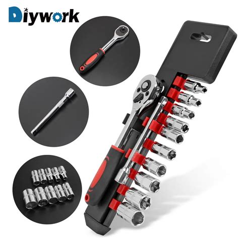 Diywork 12pcsset Torque Wrench Bolt Hexagon Allen Head Metric Socket Set With Rubber Handle 14