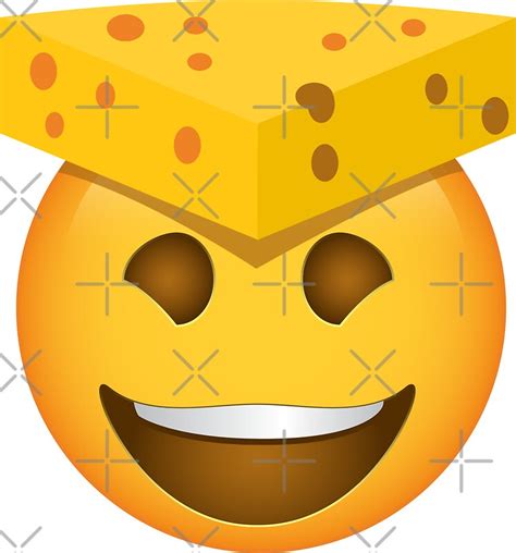 Emoji Cheesehead Cheese Hat Stickers By Theflying6 Redbubble