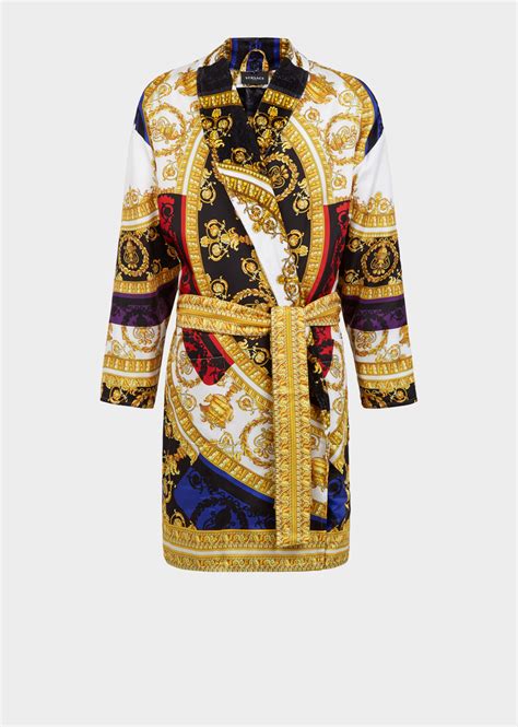 Versace Silk I ♡ Baroque Bathrobe For Women Us Online Store Silk I ♡ Baroque Bathrobe From