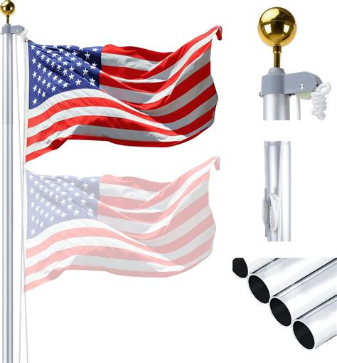 Amazon Hooomyai Ft Sectional Flag Pole Kit Heavy Duty Aluminum