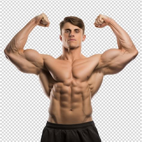 Homem Atleta Flexionando M Sculo Isolado Em Fundo Transparente Png