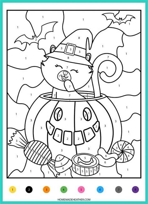 Free Halloween Color By Number Printables Halloween Coloring Pages