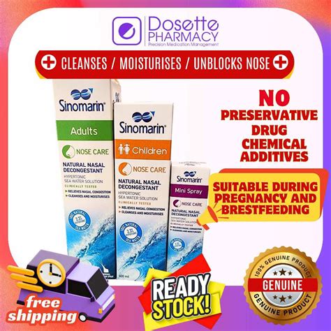 Clinically Tested Sinomarin Natural Nasal Decongestant Spray