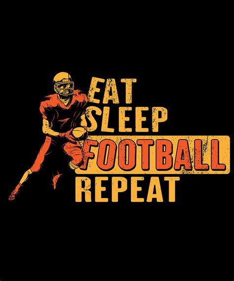 Eat Sleep Football Repeat Sunday Funday Funny American Football T