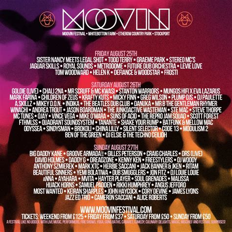 Day Splits Announced Moovin Festival