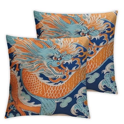 Pikweek Chinoiserie Pillow Covers Set Of 2 Chinoiserie Dragon Throw