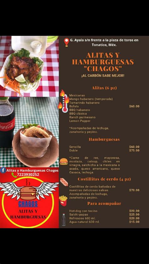 Menu At Alitas Y Hamburguesas Chagos Restaurant Tonatico