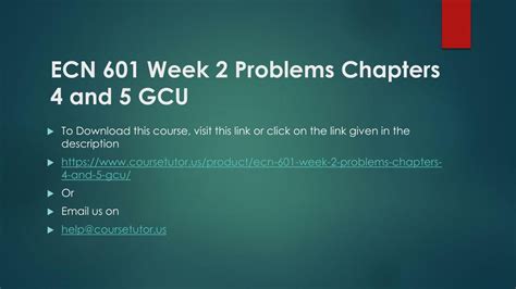 PPT ECN 601 Week 2 Problems Chapters 4 And 5 GCU PowerPoint