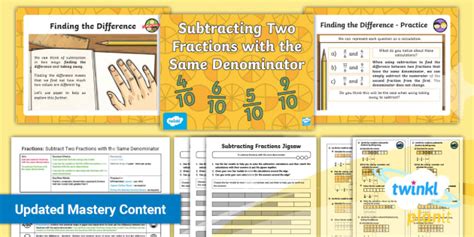 Year 4 Add And Subtract Fractions Planit Maths Lesson 2 Y4