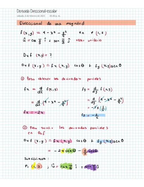 Derivada Direccional Apuntes Con Cremosito El Inge Udocz