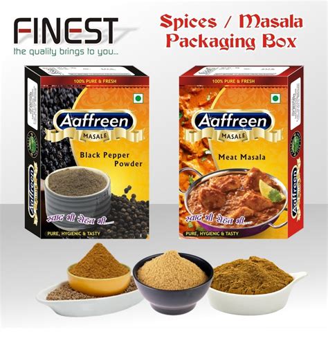 50 Gram Bleached Kraft Paperboard Masala Spices Packaging Box At Rs 1