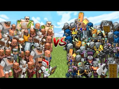 ALL VILLAGERS Vs ALL PILLAGERS In Minecraft Mob Battle YouTube