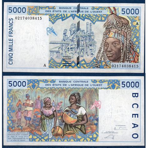 BCEAO Pick 113Al Pour La Cote D Ivoire Billet De Banque De 5000 Francs